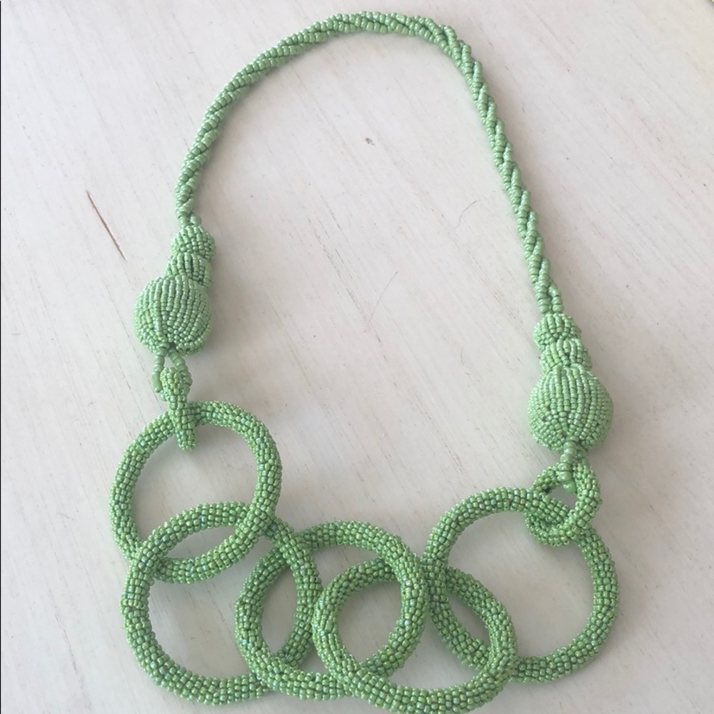 🟡 STUNNING VINTAGE BEADED STATEMENT NECKLACE